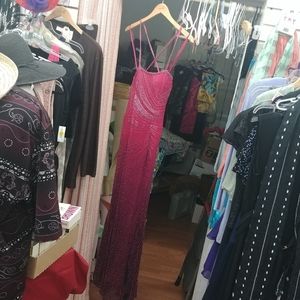 New heavy full beaded ombre prom dress fancy